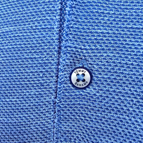 Tommy Bahama Island Zone Polo Palmetto Paradise Shirt Men L Blue Tencel Coolmax - Picture 5 of 12